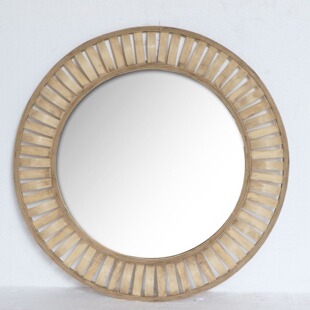 创意花朵藤制装 饰挂镜 饰镜花形民宿客厅玄关墙面壁挂装