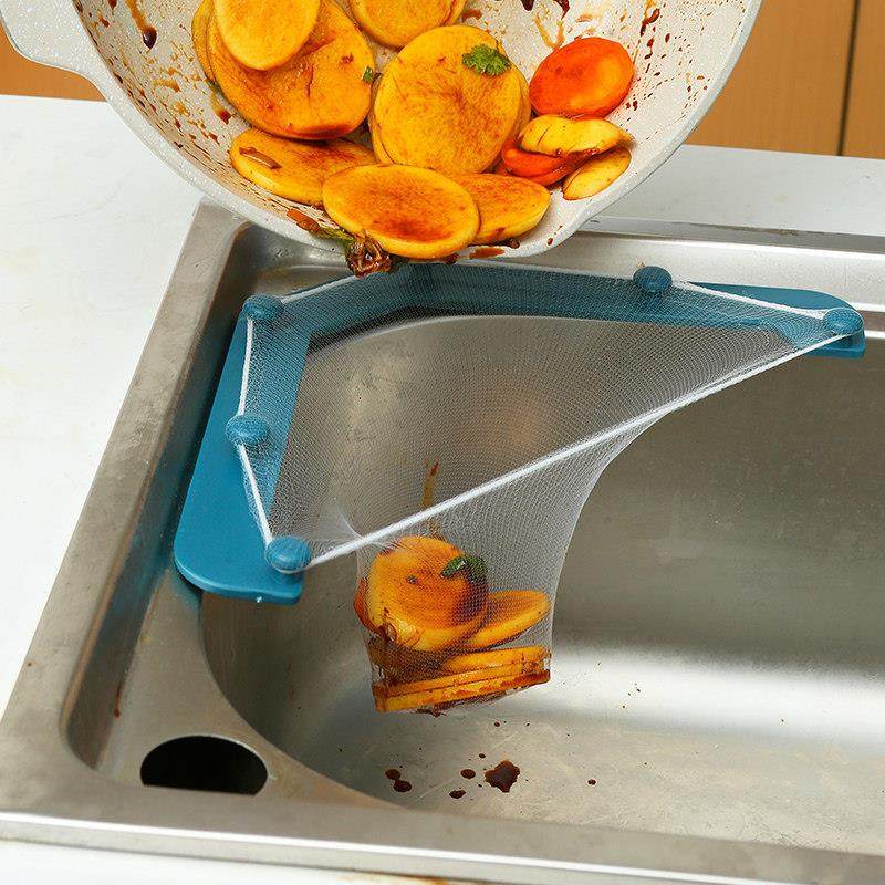厨房水槽过滤网架吸盘式剩饭剩菜防堵洗碗盆水池厨余 余垃圾沥水
