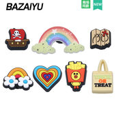 上智必星鞋 巴仔鱼洞洞鞋 花配饰鞋 扣配件小小海盗船鞋 扣 配饰diy鞋