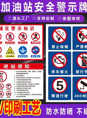 加油站安全警示牌罐区警示标识进站须知摩托车加油区卸油安全操作规程烟限速标识油库重地严禁烟火标志提示牌