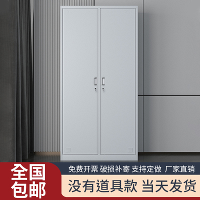 速发二柜更衣柜工厂物校医院带锁2门衣柜储学门家用收纳柜双门存
