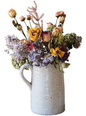 速发开片陶瓷花瓶花壶花器粗乡怀古复旧欧式美式陶村静物艺术摆件