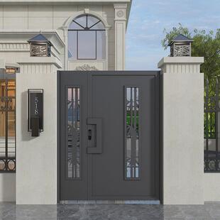 铝艺大门电动移门不锈钢庭院门别墅门创意院子双开小门乡村铁艺门