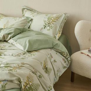 小清新铂金柔棉四件套精梳臻棉印花简约风精致柔棉光泽舒适透气好