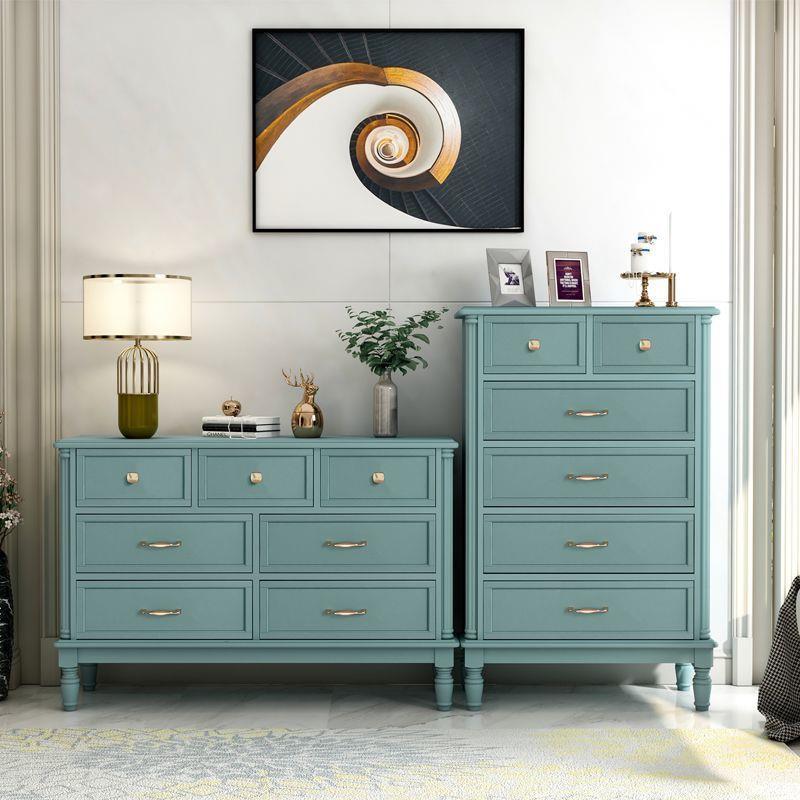 美式五斗柜实木客厅轻奢抽屉边角储物柜卧室床头柜欧式简约收纳橱