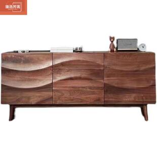 北欧复古玄关柜卧室斗柜实木餐边柜客厅创意电视柜办公茶水柜