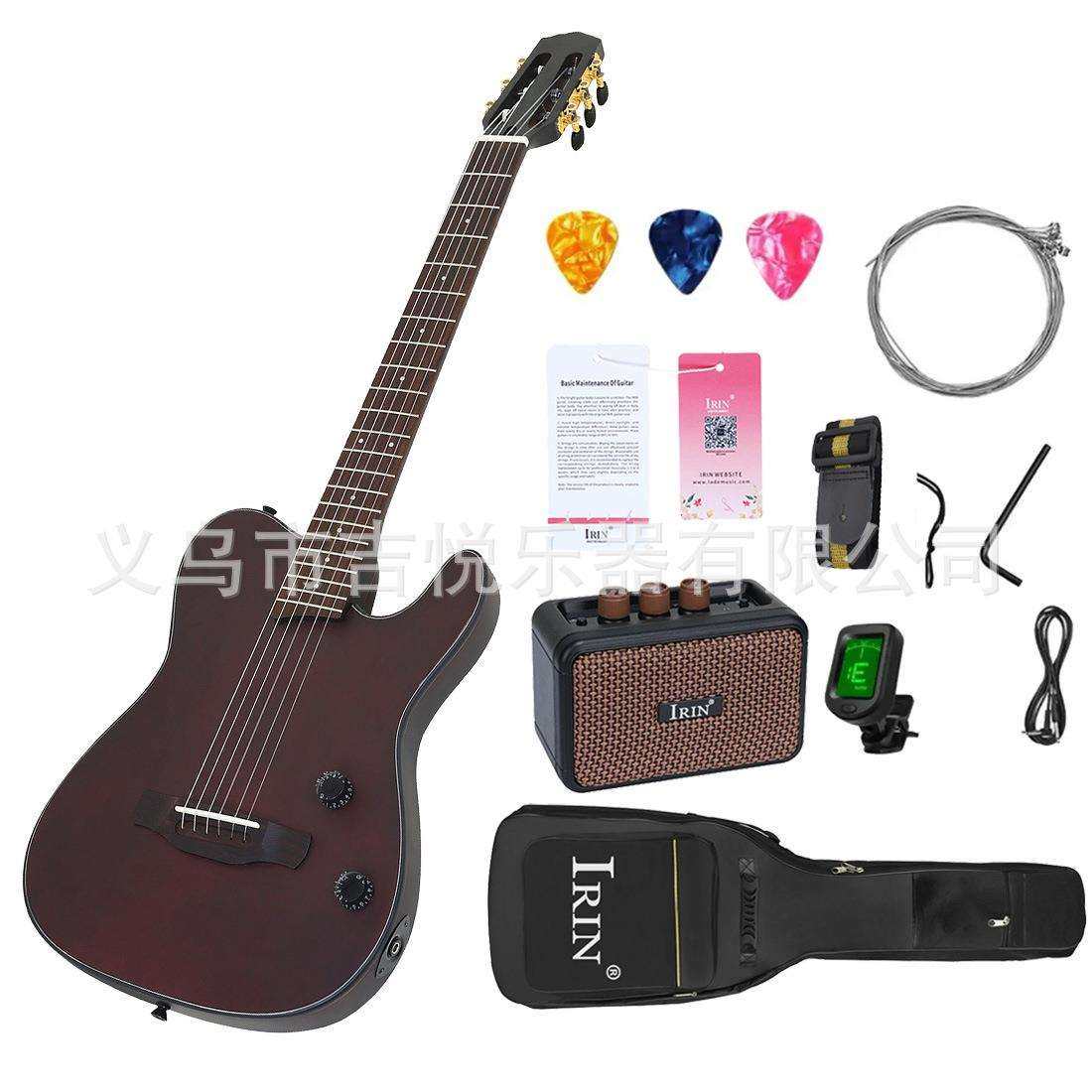 直销静音古典吉他全单板旅行便携电箱木吉他薄桶成人初学演出