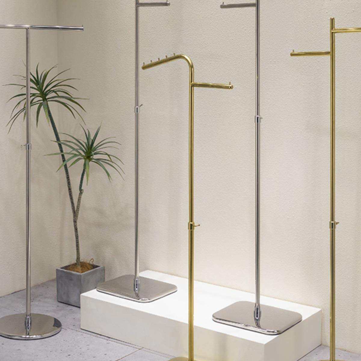 服装店展示架正挂不锈钢落地式衣架衣帽架侧挂中岛女装店陈列货架