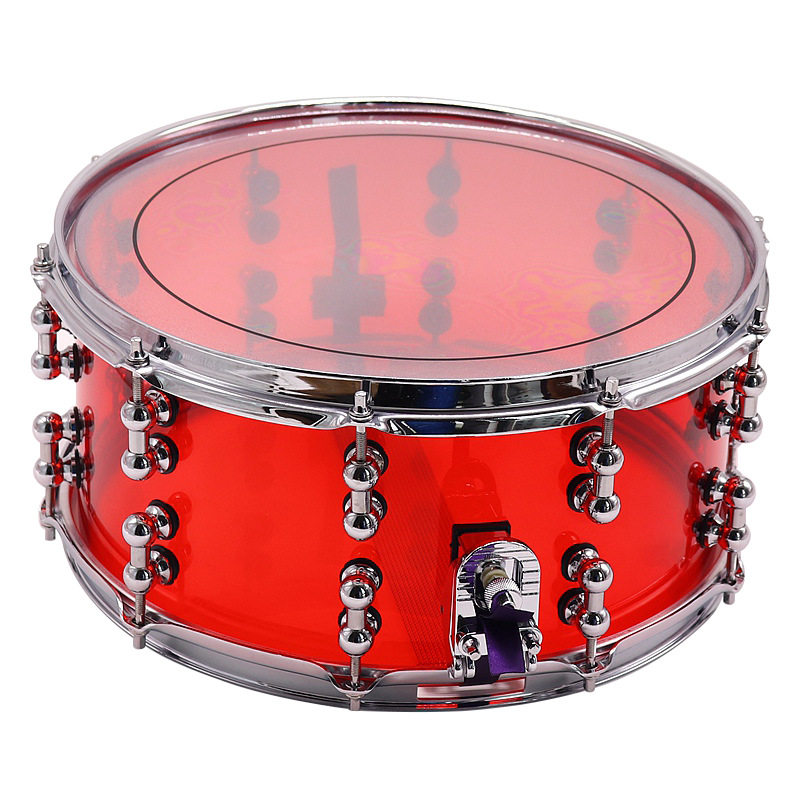 14X6.5英寸红色亚克力军鼓