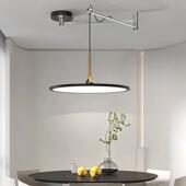 mesh智能餐厅灯意式 可摇臂圆形飞碟灯轻奢黑金色餐桌饭厅吊灯