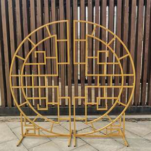 新款婚庆道具中式六角喜亭凉亭小屋路引同心圆摆件明心月映屏风墙