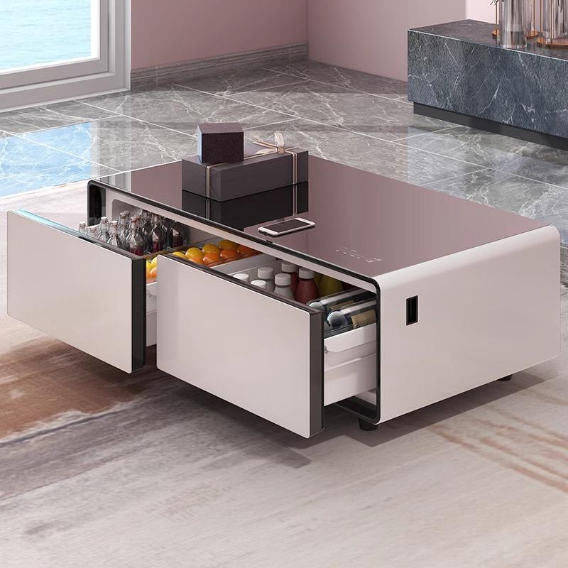 白色多功能智能触控冰箱茶几一体两用客厅2025年新款家用轻奢现代