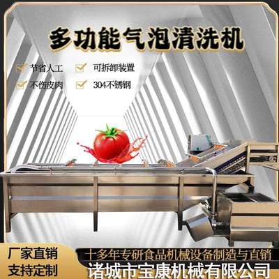 果蔬气泡清洗机预制菜净菜全自动洗菜机器连续叶类洗菜机