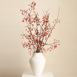 北欧创意陶瓷花瓶大号桌面岛台客厅玄关干花白色摆件插花吊钟水培