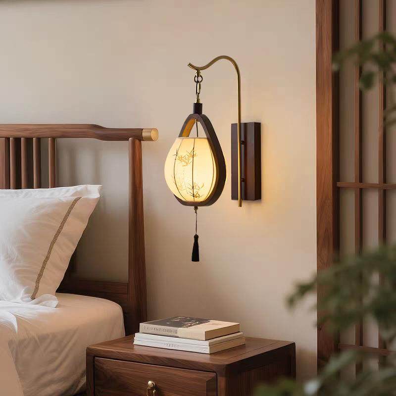 中古风实木壁灯新中式主卧室书房茶室床头灯宋式美学民宿走廊墙灯