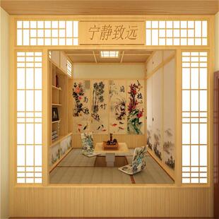 批实木日式榻榻米和室中式书房阳台客厅房间床柜一体整体可定塌塌