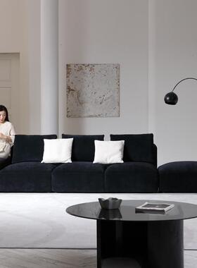 意式极简布艺沙发lapis豆腐块直排转角小户型鹅卵石简约现代沙发
