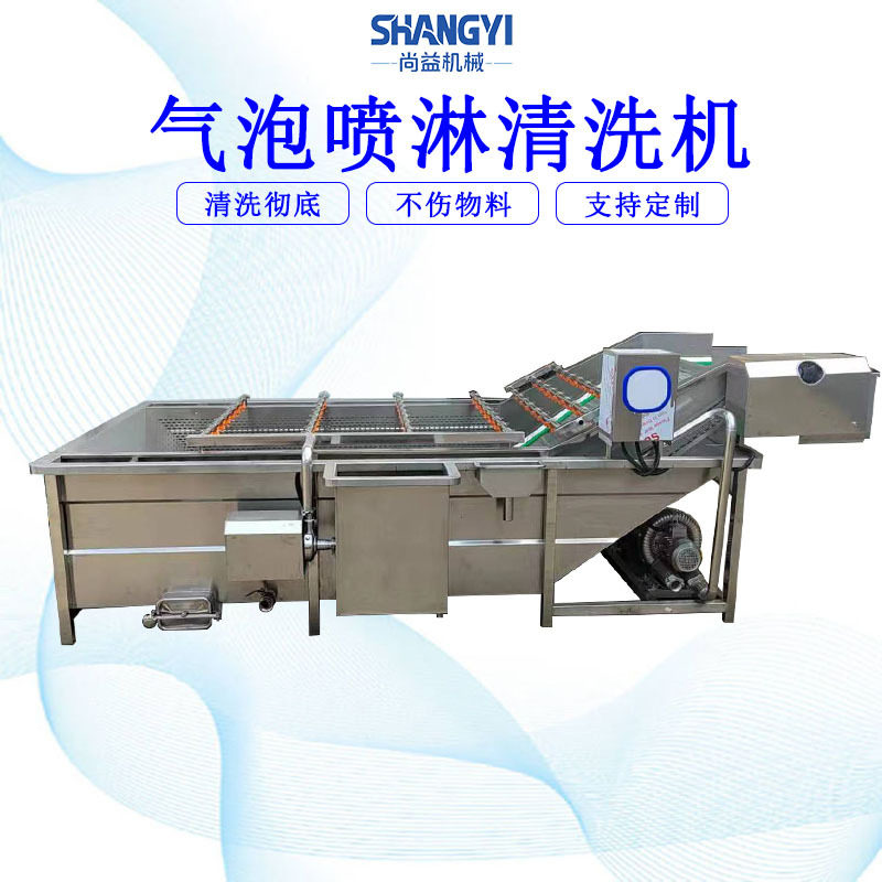 樱桃气泡清洗机连续沥干流水线
