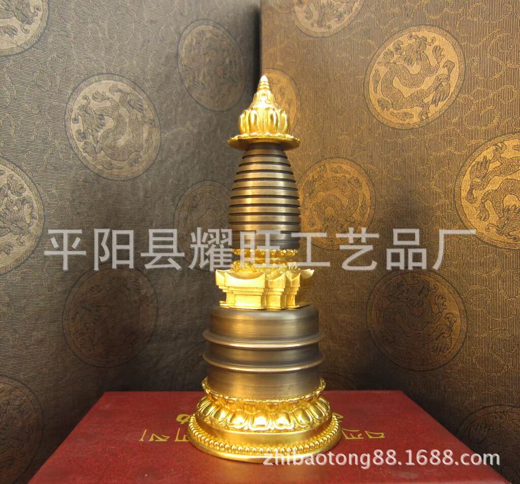 批发纯铜噶当塔舍利塔6寸14cm