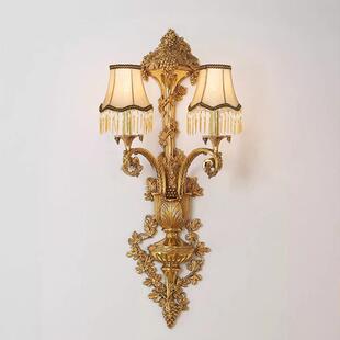 法式全铜大壁灯欧式复古奢华大气客厅走廊过道楼梯双头