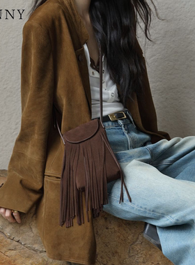 【秋冬新款】Oinny2025高级复古气质流苏手机包单肩女包5840