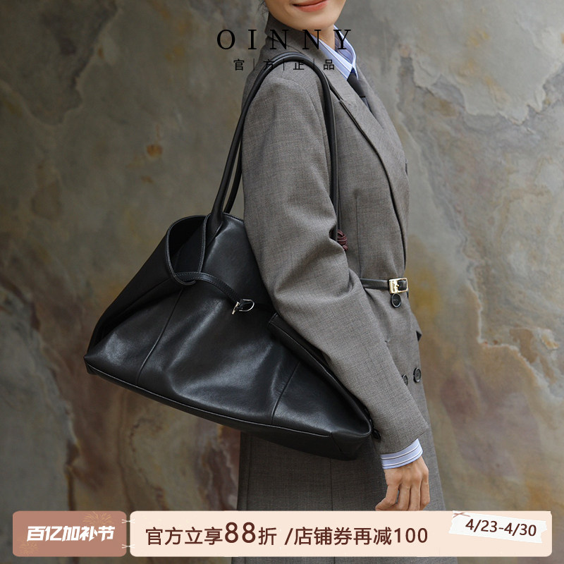 【夏季新款】Oinny大包女大容量包包黑色通勤新款真皮托特包6467