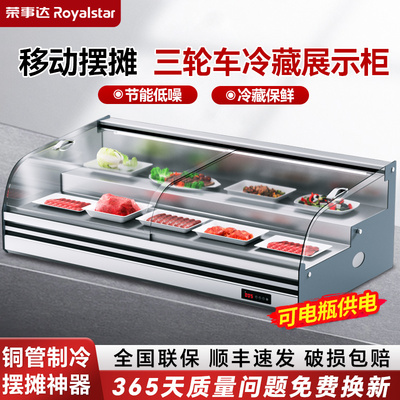 荣事达台式阶梯柜冷藏保鲜展示柜夜市三轮车移动摆摊冰柜商用炸串