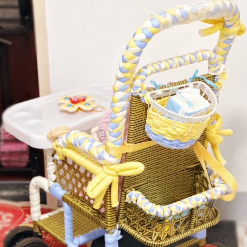 婴儿推车把手保护套儿童藤编车护栏改造装饰配件毛线防撞防滑棉条