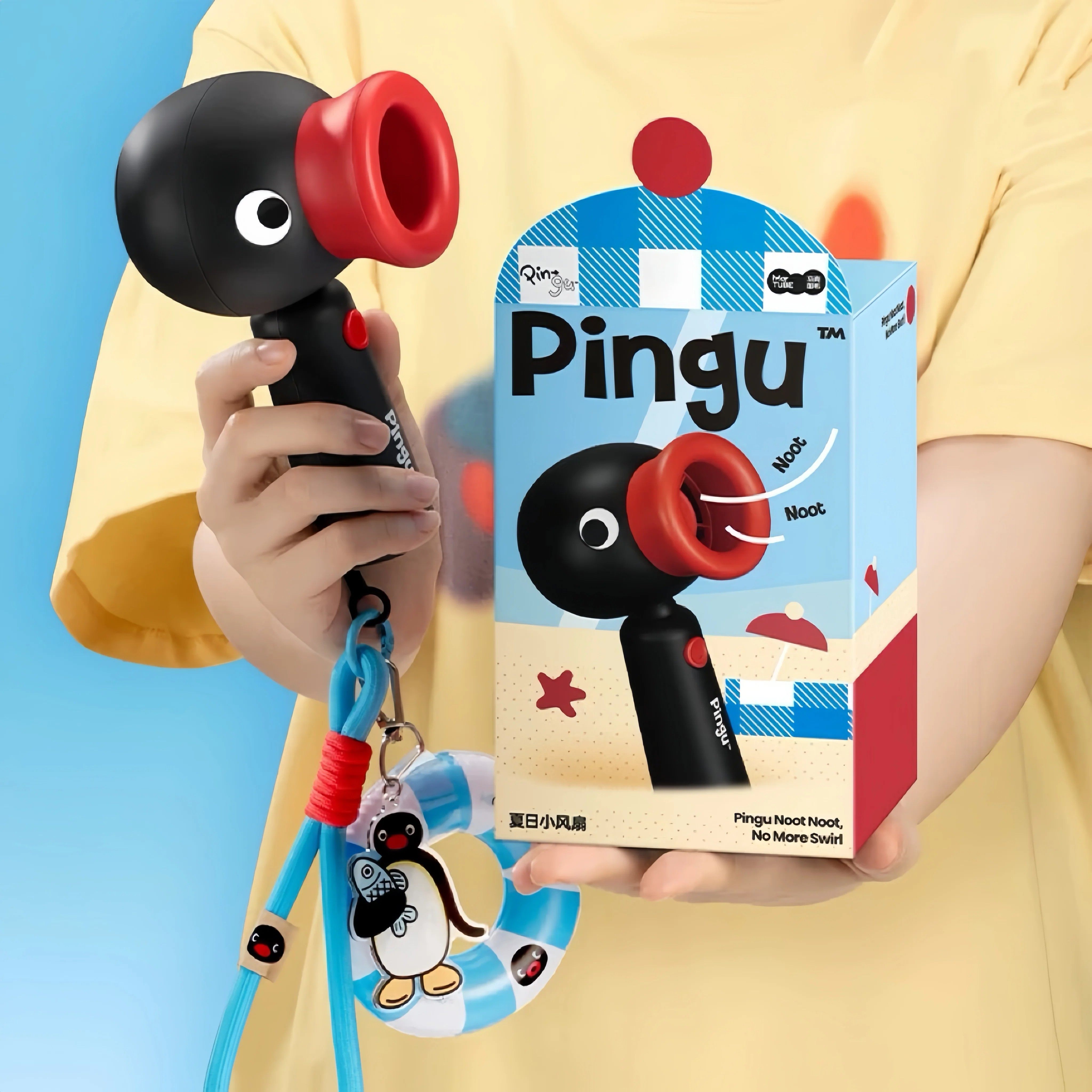 Pingu企鹅小风扇手持可携式办公室桌面扇宿舍小型迷你USB充电电风