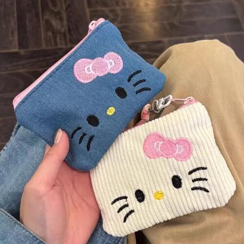 hellokitty零钱包刺绣高颜值收纳外出旅游可携式口红耳机儿童随身