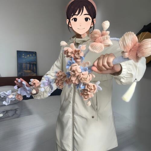 海棠花蝴蝶剑材料包扭扭棒送闺蜜朋友高颜值出片拍照道具生日礼物