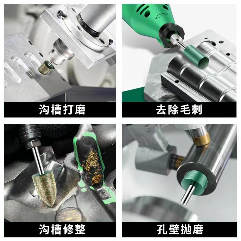 芝麻磨头橡胶磨头金属打磨抛光除锈吊磨机手钻小电磨头圆柱抛光轮