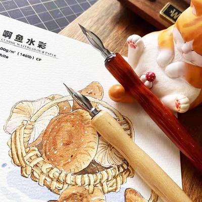 【旗舰店正品】立川蘸水笔钢笔淡彩勾线书写用木杆漫画进口蘸水笔学生画笔练字笔