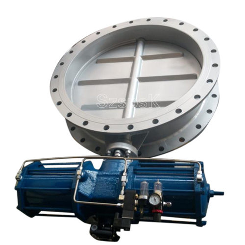 D641W DN1500气动高温烟气蝶阀304不锈钢通风蝶阀DN800 DN900