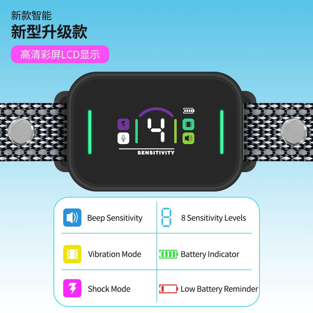 2024新款彩屏止吠器 三种止吠模式（震动 蜂鸣 电子脉冲）