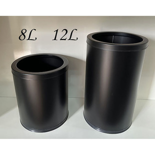 黑色垃圾桶不锈钢304开口无盖现代风家用酒店厨房垃圾桶厂家直销