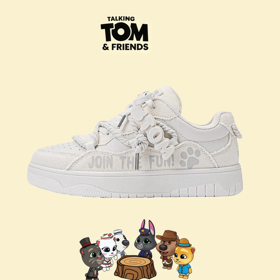 会说话的汤姆猫男女同款电母黄面包鞋情侣秋季新款时尚百搭休闲鞋