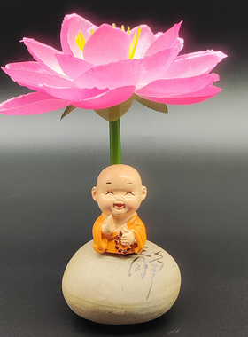 小号创禅意治愈情绪沙弥家居装饰工艺品客厅办公桌面酒柜摆设摆件