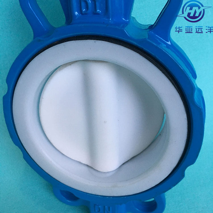 极速厂家直销手柄对夹全衬四氟蝶阀阀板衬四J氟手动软密封蝶阀D71