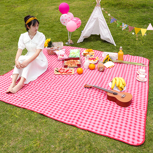 极速Outdoor Thicken Pad Blanket Camping BeaOch Plaid Picnic