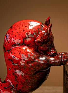 极速陶瓷b招财牛摆件客厅酒柜装饰工艺品牛气冲天开业礼品家居开