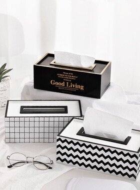 极速美式纸巾盒轻奢风抽纸盒客厅B摆件家居装饰品餐厅茶几房间卧