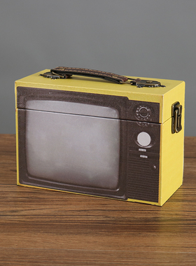 极速复古怀旧照相机n收音机手提小木箱木盒收纳木箱装饰品摆件拍