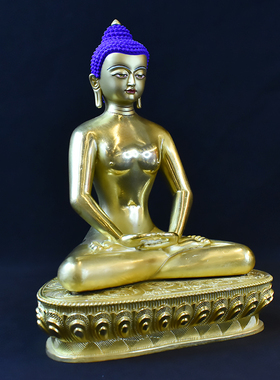 极速西藏密d宗普贤王如来纯铜鎏金居家装饰佛堂精品工艺摆件7寸佛