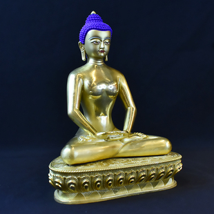 极速西藏密d宗普贤王如来纯铜鎏金居家装饰佛堂精品工艺摆件7寸佛