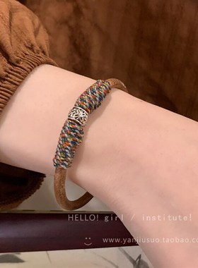 极速民族风臧式天珠手镯q女2024年新款复古新中式小众设计手工藤
