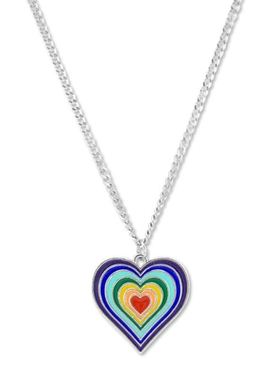 极速彩虹爱心秋冬搭配项链s轻奢小众长款毛衣链新款锁骨链设计感i