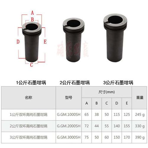 极速石墨坩d埚 1kg2kg3kg 熔金炉专用配件探温针炉丝 熔炼金银铜