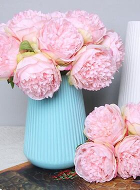 极速5Pcs/set Multicolor Silk Peony Artificial FlowVers Bouqu