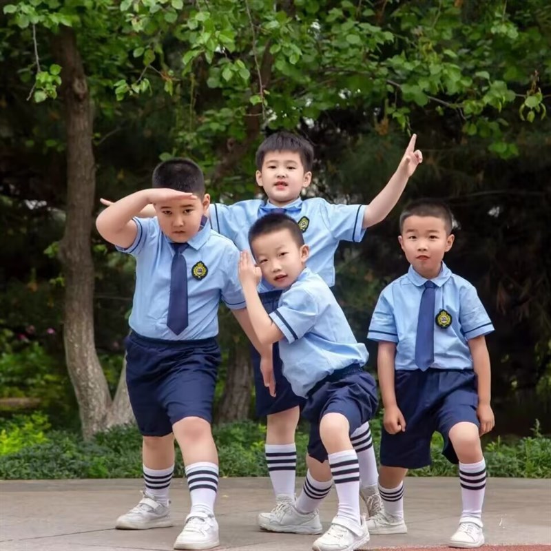 新品幼儿园园服夏装毕业照服装六一D合唱表演出班服小学生夏季校